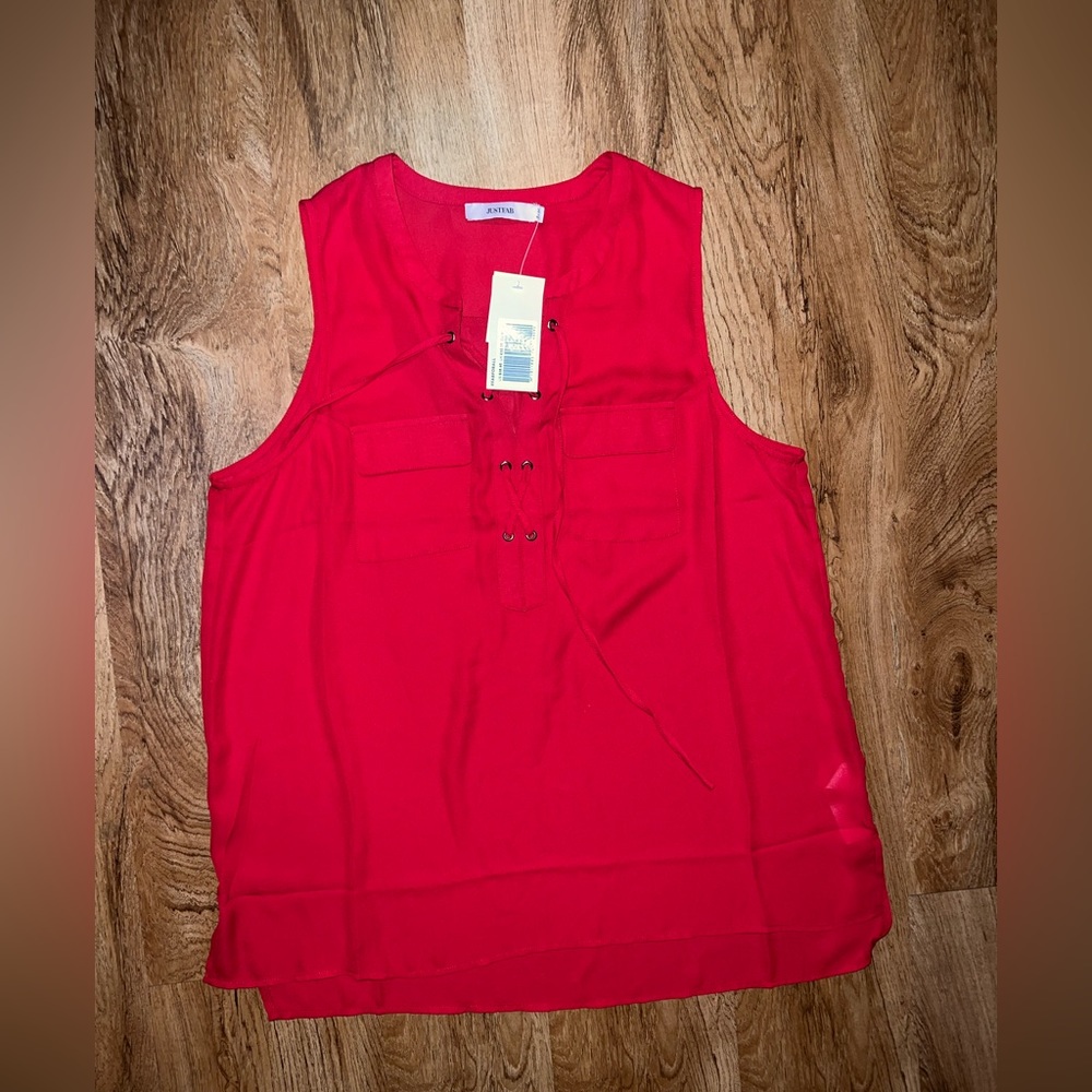 JustFab lace up tank top